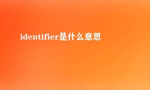 identifier是什么意思