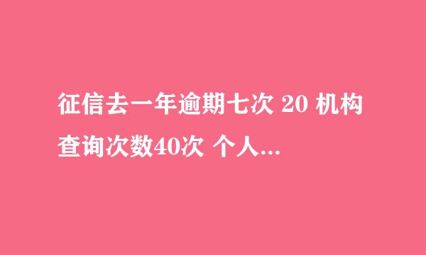 征信去一年逾期七次 20 机构查询次数40次 个人查询次数10次 逾期账户还完 怎么办理信用卡