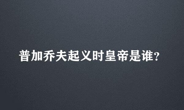 普加乔夫起义时皇帝是谁？