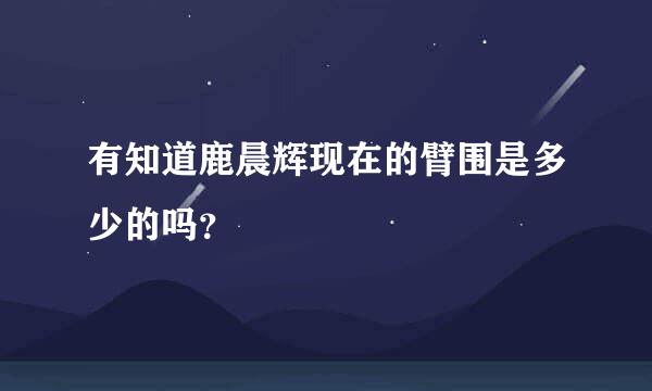 有知道鹿晨辉现在的臂围是多少的吗？