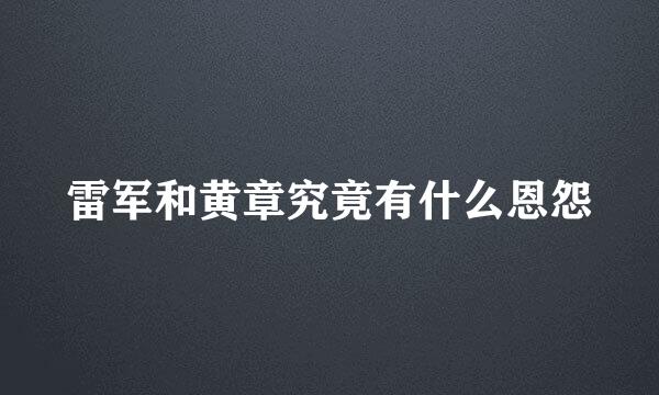 雷军和黄章究竟有什么恩怨