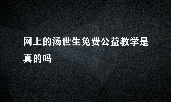 网上的汤世生免费公益教学是真的吗