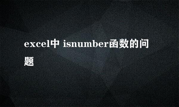 excel中 isnumber函数的问题