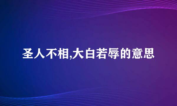 圣人不相,大白若辱的意思