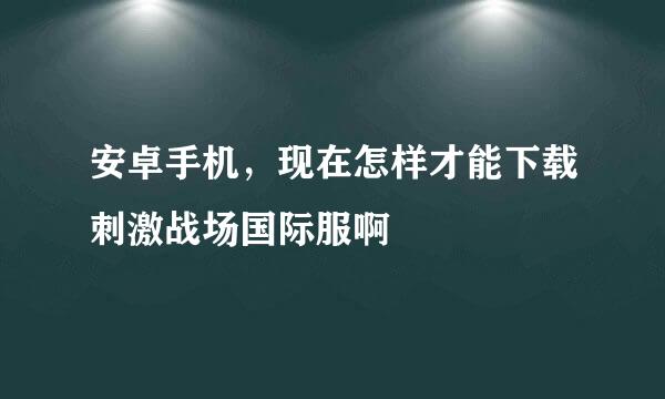 安卓手机，现在怎样才能下载刺激战场国际服啊