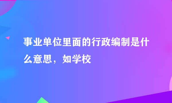 事业单位里面的行政编制是什么意思，如学校