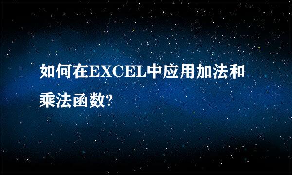 如何在EXCEL中应用加法和乘法函数?