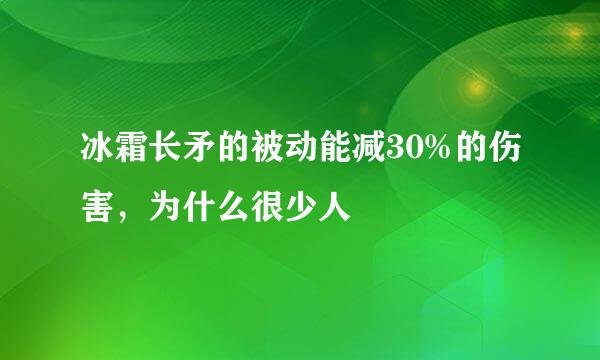 冰霜长矛的被动能减30%的伤害，为什么很少人