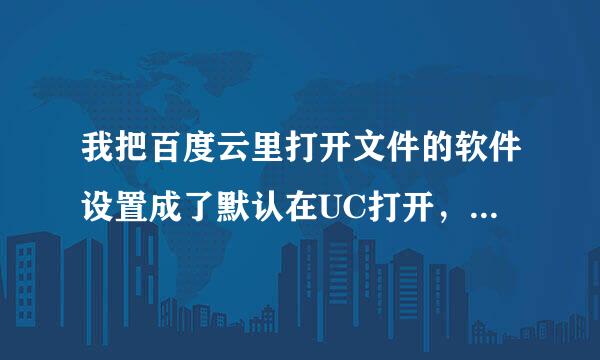 我把百度云里打开文件的软件设置成了默认在UC打开，怎么取消？具体步骤。