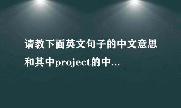 请教下面英文句子的中文意思和其中project的中文意思？