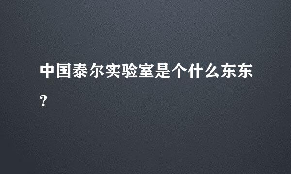 中国泰尔实验室是个什么东东？