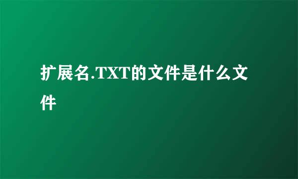 扩展名.TXT的文件是什么文件