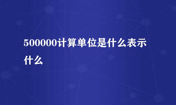 500000计算单位是什么表示什么