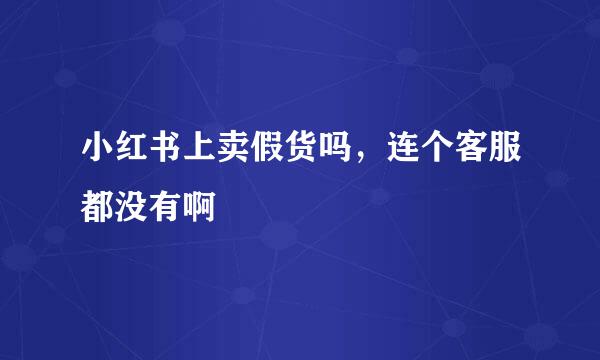 小红书上卖假货吗，连个客服都没有啊