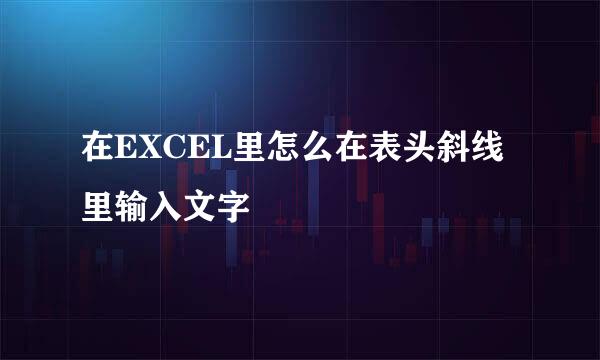 在EXCEL里怎么在表头斜线里输入文字