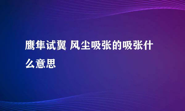 鹰隼试翼 风尘吸张的吸张什么意思