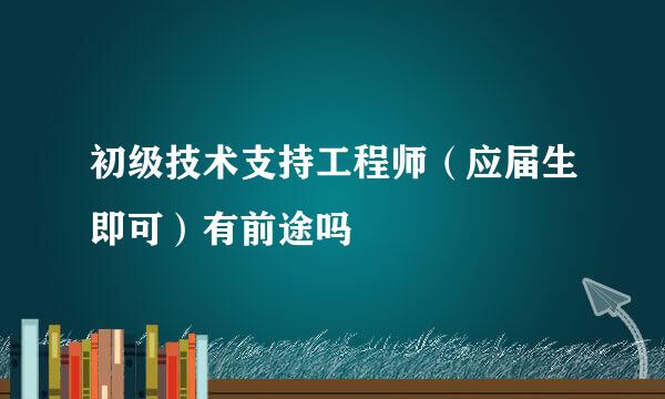 初级技术支持工程师（应届生即可）有前途吗