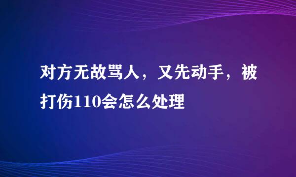 对方无故骂人，又先动手，被打伤110会怎么处理