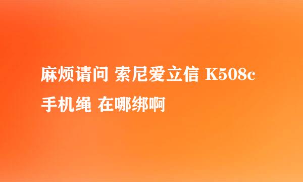 麻烦请问 索尼爱立信 K508c 手机绳 在哪绑啊