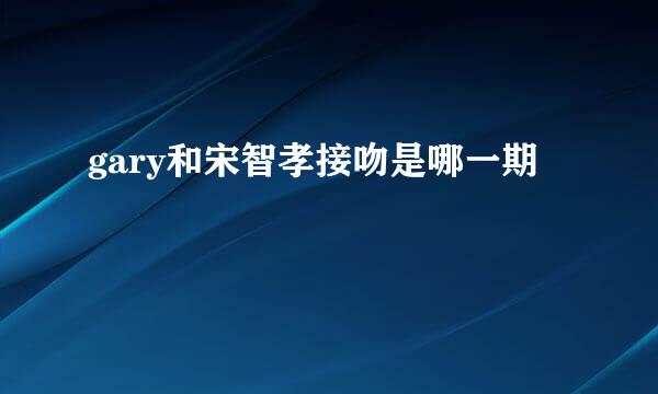 gary和宋智孝接吻是哪一期