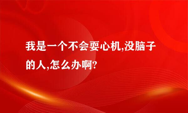 我是一个不会耍心机,没脑子的人,怎么办啊?