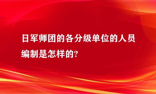 日军师团的各分级单位的人员编制是怎样的?