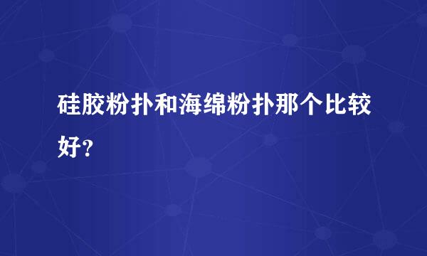 硅胶粉扑和海绵粉扑那个比较好？