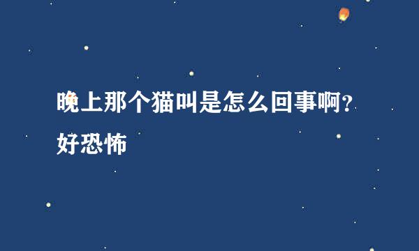 晚上那个猫叫是怎么回事啊？好恐怖