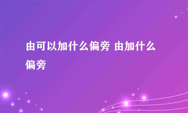 由可以加什么偏旁 由加什么偏旁