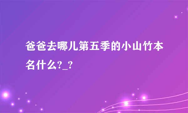 爸爸去哪儿第五季的小山竹本名什么?_?