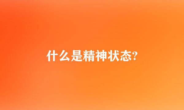 什么是精神状态?