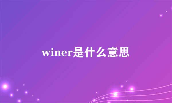 winer是什么意思