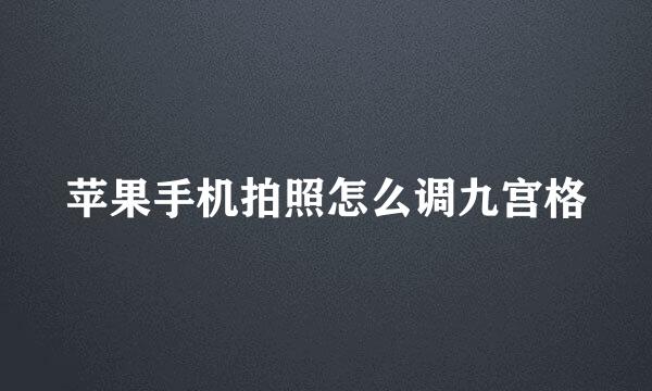 苹果手机拍照怎么调九宫格