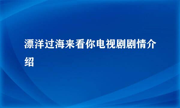 漂洋过海来看你电视剧剧情介绍