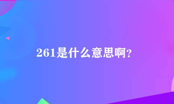 261是什么意思啊？