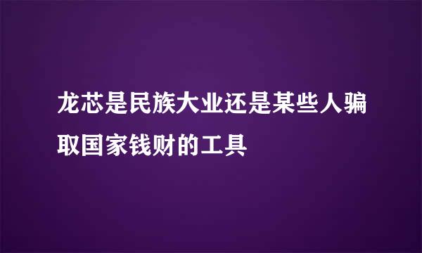 龙芯是民族大业还是某些人骗取国家钱财的工具