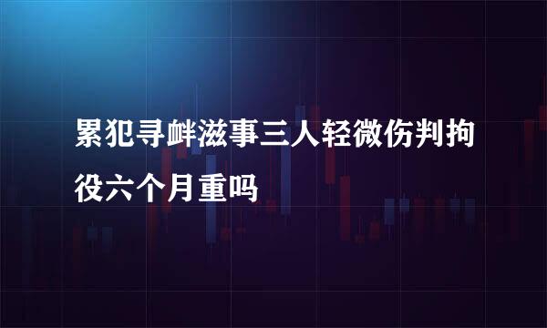 累犯寻衅滋事三人轻微伤判拘役六个月重吗