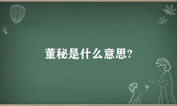 董秘是什么意思?