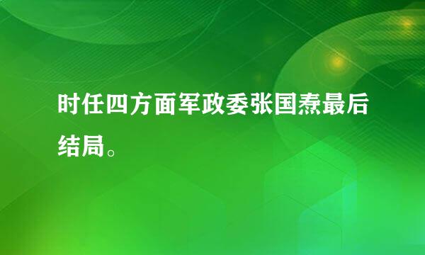 时任四方面军政委张国焘最后结局。