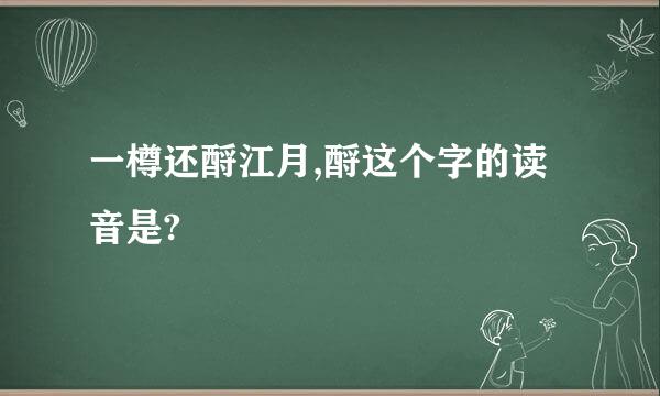 一樽还酹江月,酹这个字的读音是?