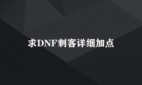 求DNF刺客详细加点