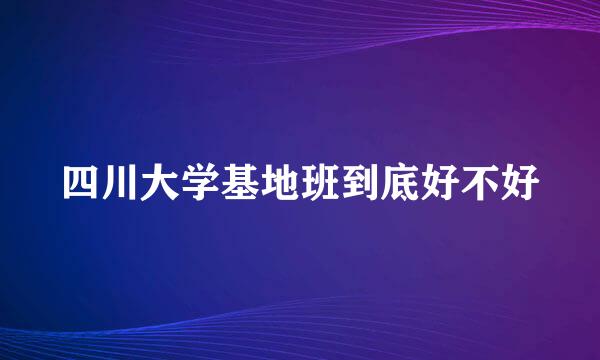 四川大学基地班到底好不好