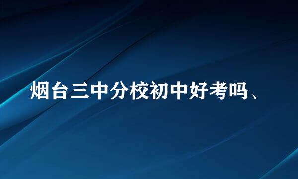 烟台三中分校初中好考吗、