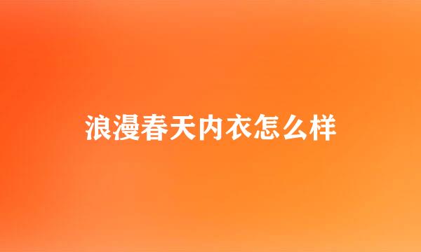 浪漫春天内衣怎么样