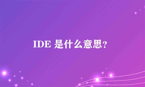 IDE 是什么意思？