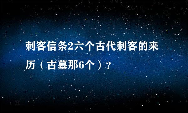 刺客信条2六个古代刺客的来历（古墓那6个）？