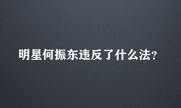 明星何振东违反了什么法？