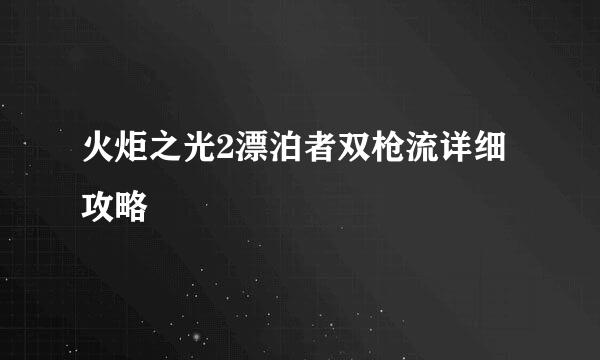 火炬之光2漂泊者双枪流详细攻略