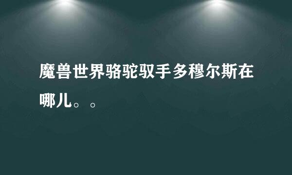 魔兽世界骆驼驭手多穆尔斯在哪儿。。