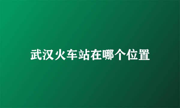 武汉火车站在哪个位置